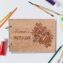 Personalised Wooden Sketchbook Floral Feather, thumbnail 6 of 10