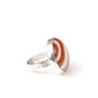 Orange Banded Agate Gemstone Ring Set In Silver, thumbnail 2 of 6