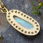 Opal Necklace With Diamonds In 18ct Yellow Gold, thumbnail 4 of 6
