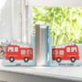 Personalised Red Fire Engine Bookends, thumbnail 1 of 5