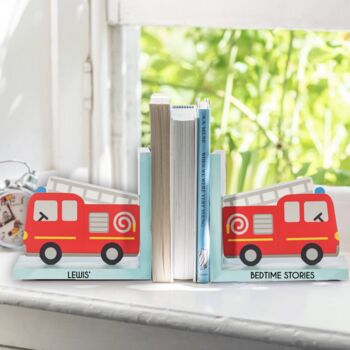 Personalised Red Fire Engine Bookends, 2 of 7