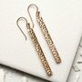 Sterling Silver Hammered Bar Earrings, thumbnail 10 of 11