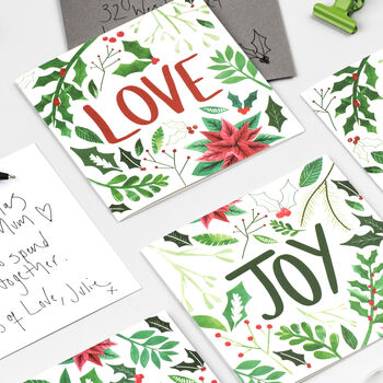 Joy Foliage Christmas Card, 8 of 11