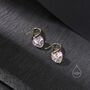 Alexandrite Purple Pink Cz Heart Drop Dangle Earrings, thumbnail 2 of 9