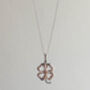 Four Leaf Clover Sterling Silver Necklace, thumbnail 2 of 7