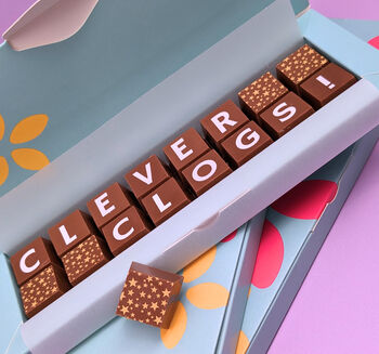 Congratulations Clever Clogs Or Genius Chocolate Gift, 5 of 8