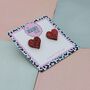 Love Heart Glitter Resin Stud Earrings Pink, Hot Pink, Red, Gold And Silver, thumbnail 2 of 12