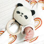 Panda Rattle Ring Newborn Gift, thumbnail 1 of 3