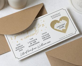 Simple Concert Ticket Scratch To Reveal Card, 2 of 4