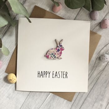 Personalised Happy Easter Liberty Rabbit Card, 4 of 4