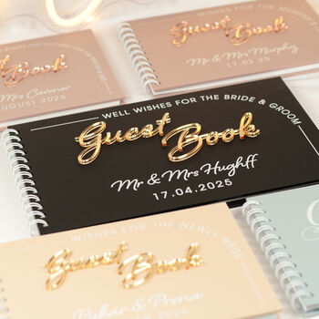 Modern Arch Acrylic Wedding Guest Book, 4 of 7