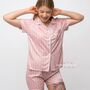 Pink Stripe Soft Cotton Night Suit Shorts Pyjama Set, thumbnail 5 of 7
