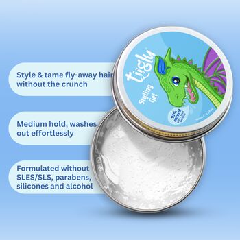 Kids Highly Natural Dragon Mane Shampoo, Conditioner And Styling Gel Gift Set, 9 of 10