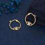 Aqua Green Opal Eye Hoop Earrings In Sterling Silver, thumbnail 7 of 11