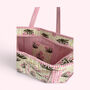 Pink And Green Stripe And Floral Cotton Quilted Tote Bag, thumbnail 4 of 5