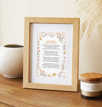 Custom Made Floral Poem Keepsake Gift, 6 of 12