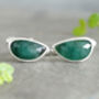 5ct Natural Emerald Cufflinks In Sterling Silver, thumbnail 1 of 2