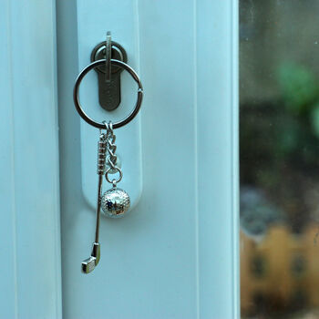 Golf Club And Ball Key Ring With Gift Pouch, 2 of 4