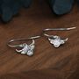 Sterling Silver Highland Cow Drop Dangling Earrings, thumbnail 1 of 12