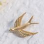 Swallow Brooch In Gold, thumbnail 1 of 2