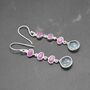 Ruby, Blue Topaz Dangle Earrings, thumbnail 7 of 8