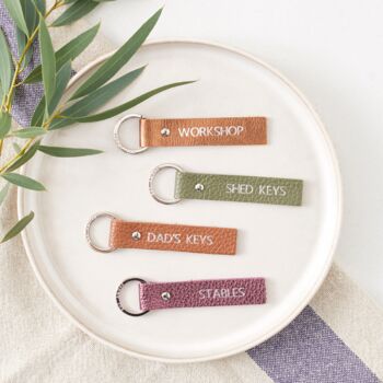 Father's Day Personalised Leather Keyring Gift, 2 of 7