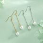 Mother Of Pearl Drop Hook Earrings In Sterling Silver, thumbnail 5 of 11