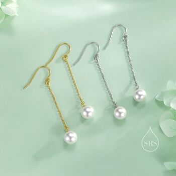 Mother Of Pearl Drop Hook Earrings In Sterling Silver, 5 of 11