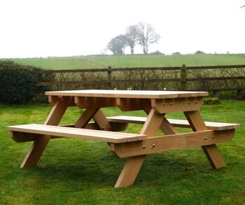Handmade Wooden Picnic Benches, 2 of 5