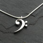 Bass Clef Silver Necklace, thumbnail 1 of 2