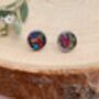 Rainbow Pressed Flower Stud Earrings, thumbnail 4 of 4