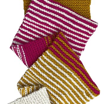 Earn Your Stripes Scarf 100% Merino Knitting Kit, 6 of 8