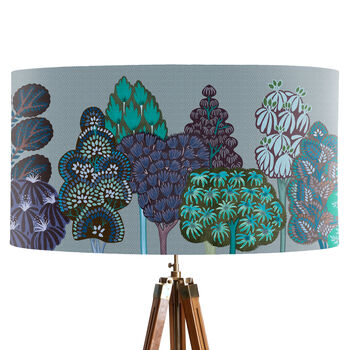 Serene Forest Blue/Turquoise Lampshade, 5 of 11