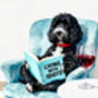 Your Own Dog Reading Book Wall Art Print, Customise Colours And Book Title, thumbnail 12 of 12