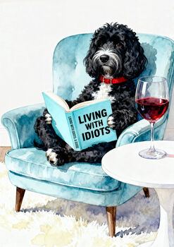 Your Own Dog Reading Book Wall Art Print, Customise Colours And Book Title, 12 of 12