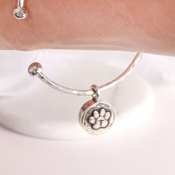 Memorial Ashes Sterling Silver Charm Bangle, 4 of 6