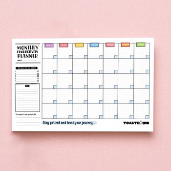 A4 Monthly Productivity Planner Desk Pad, 3 of 4