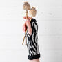 Zebra Knitted Wrist Warmers, thumbnail 1 of 3