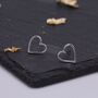 Sterling Silver Open Heart Stud Earrings, thumbnail 3 of 11