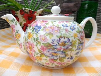 Two Cup Teapot In Mille Flleure Design, 9 of 12