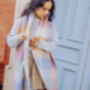 Pink Blue Plaid Warm Wrap Scarf, thumbnail 2 of 8