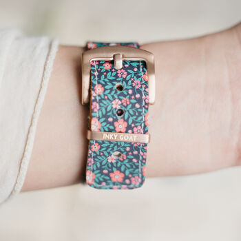 'Ditsy' Leather Smartwatch Strap; Handmade Watch Band, 2 of 8