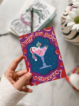 Happy New Year Cheers Christmas Greeting Card, 4 of 7