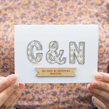 Personalised Couples Initials Card, 2 of 6
