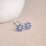 Sterling Silver Blue Forget Me Not Stud Earrings – 5mm, thumbnail 4 of 11