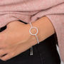 Diamante Circle Slider Adjustable Bracelet, thumbnail 1 of 5