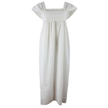 Ladies Capped Sleeve Swiss Dot Nightdress With Lace 'Maud', 7 of 7