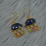 Blue Sapphire Tourmaline Silver Earrings, thumbnail 3 of 7