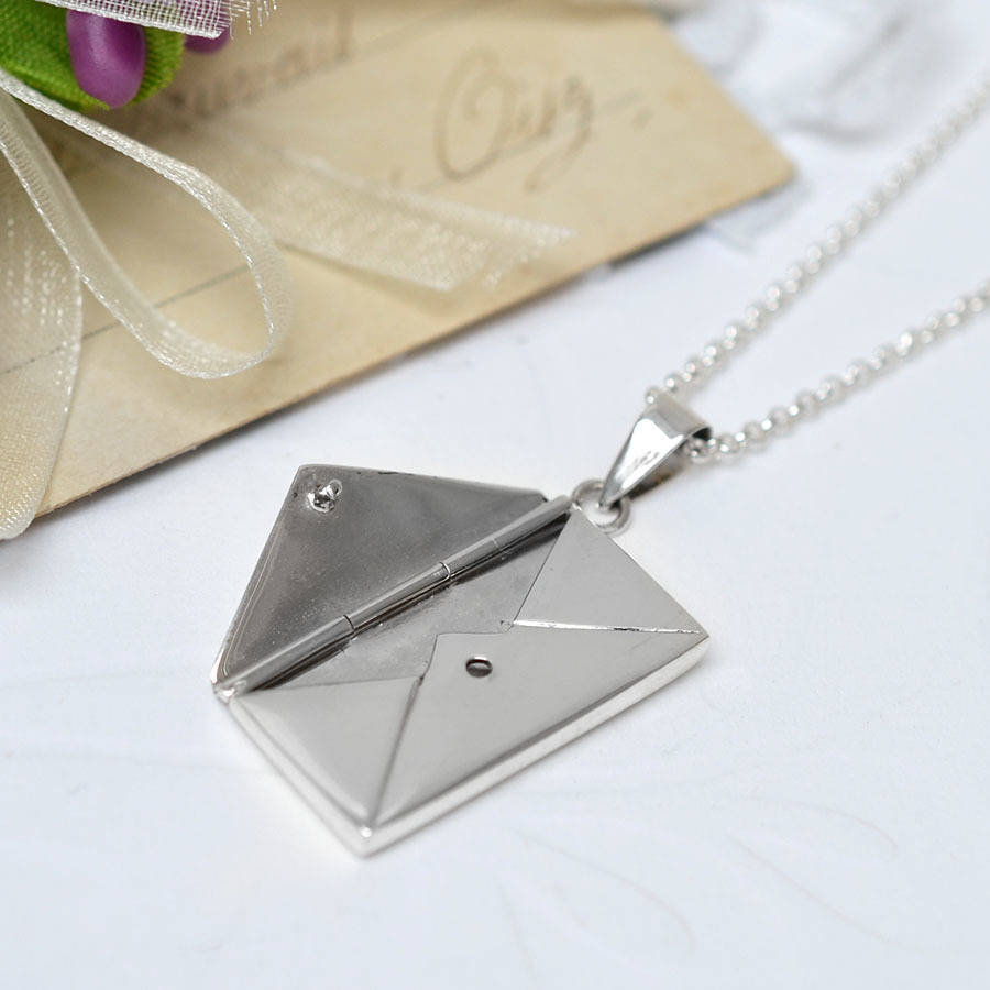 Sterling Silver Love Letter Envelope Necklace By Martha Jackson