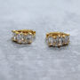 Clear Cubic Zirconia Stone Huggies, thumbnail 4 of 4
